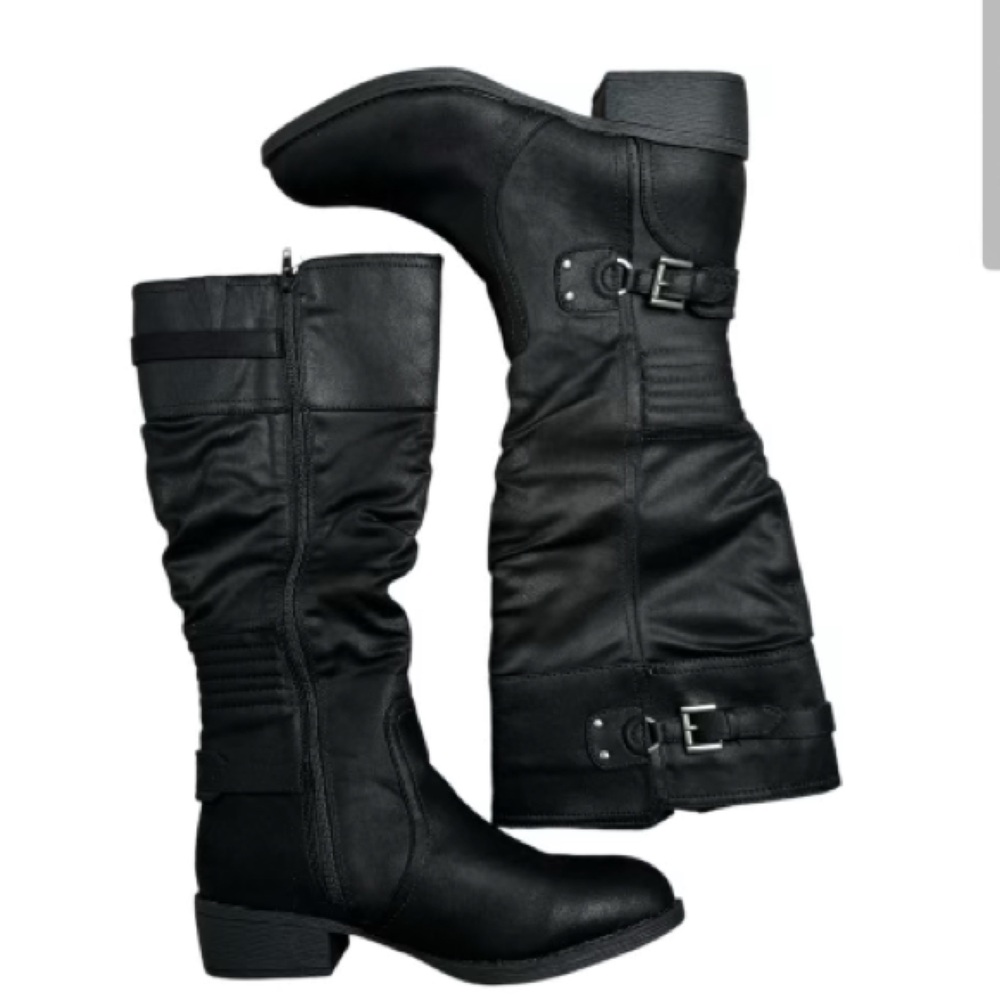 Mari A woman’s boots Black Telescope New size:9M